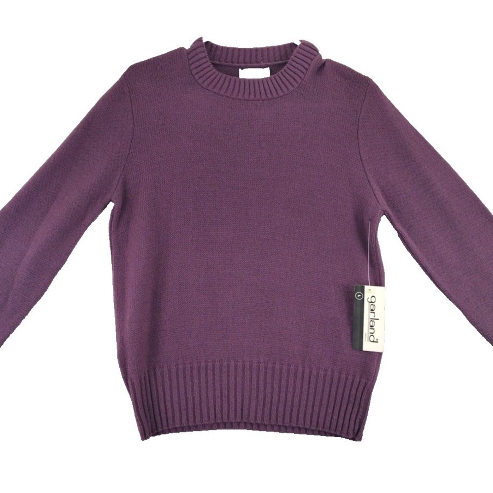 Garland Purple 100 Percent Orlon Acrylic Crew Neck Sweater Size L